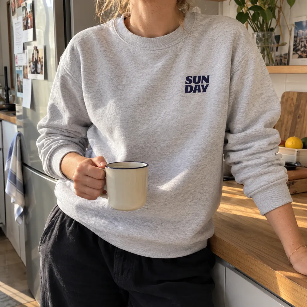Sweatshirt SUNDAY (grey) female model