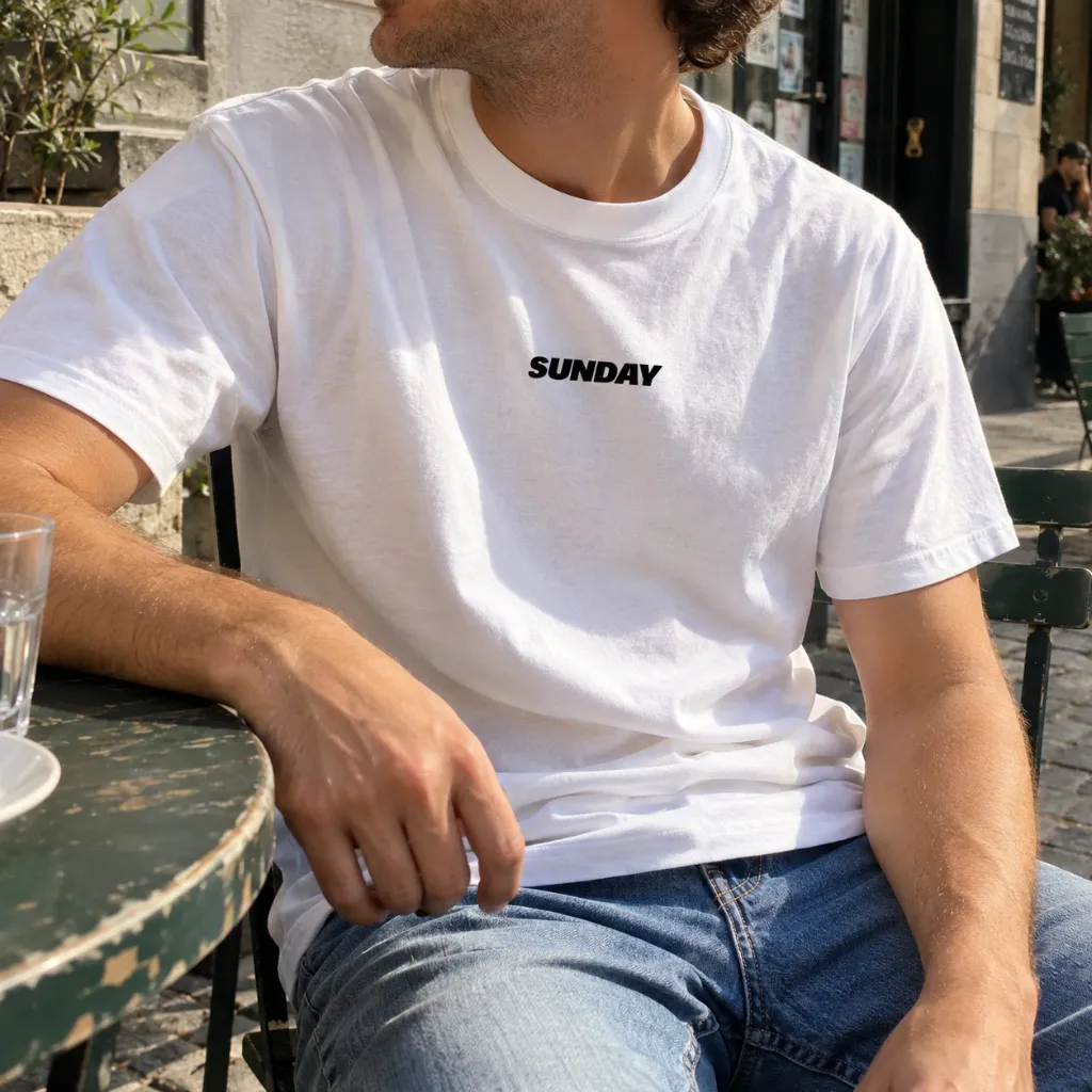 T-shirt SUNDAY (white) male model
